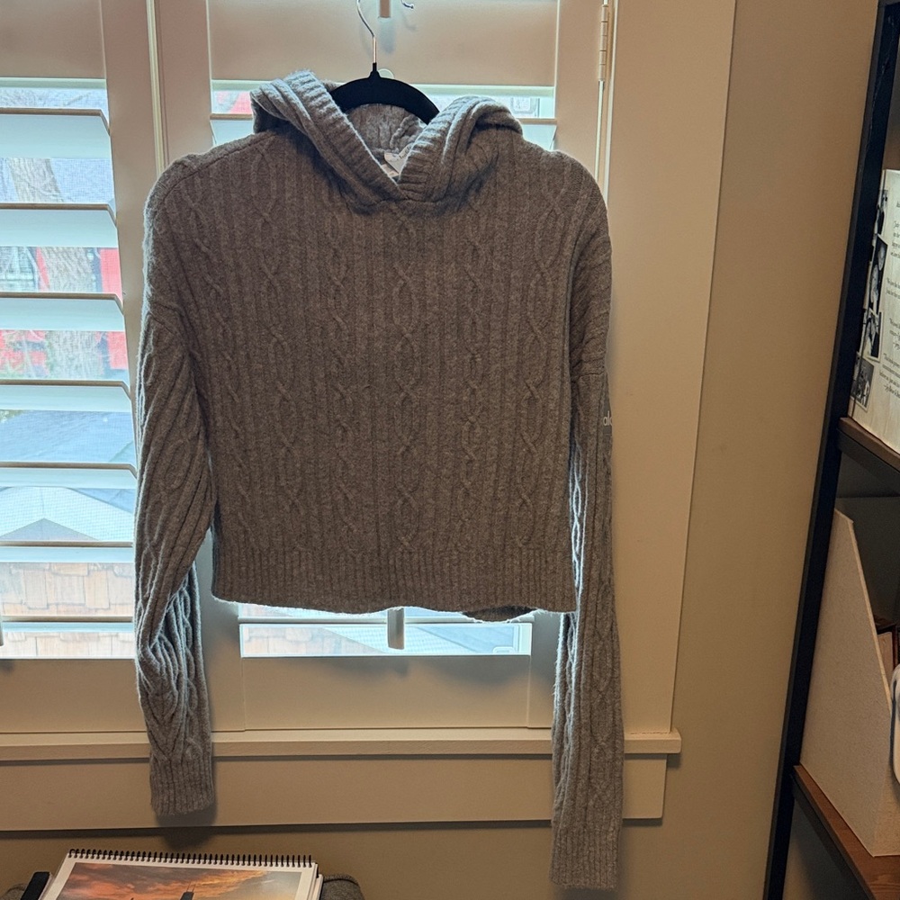Gray Cable Knit Women's Sweater
